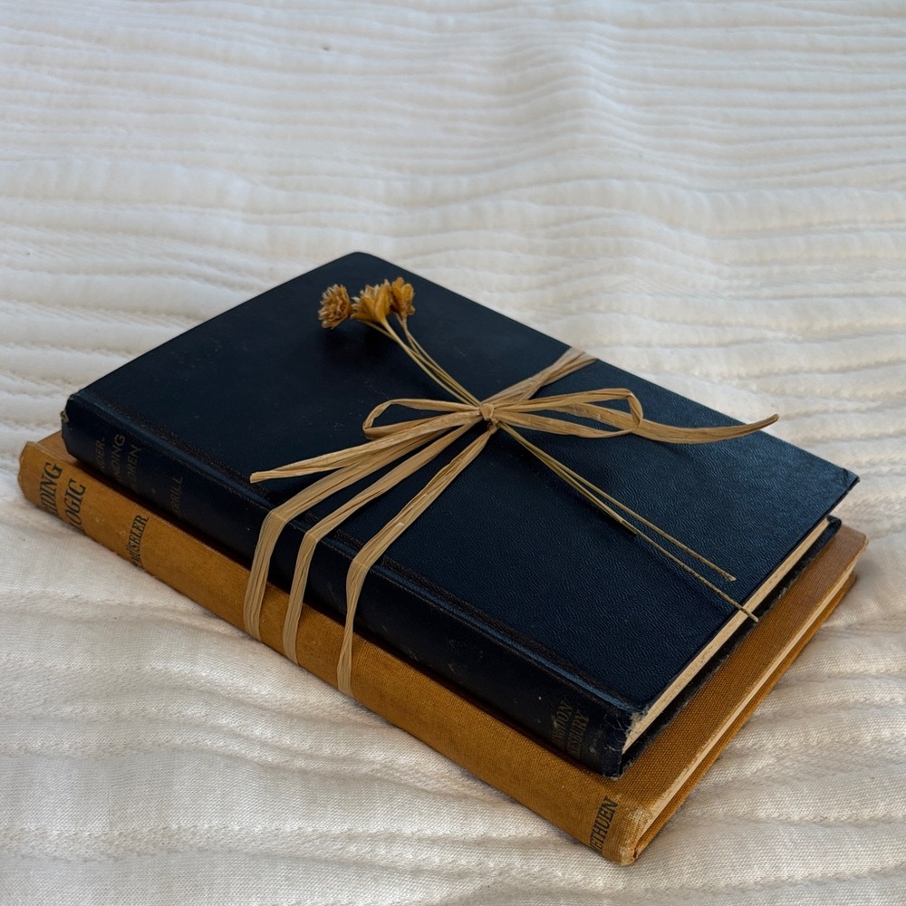 Vintage Book Stack 1949 Riding Logic and 1939 Understanding Children Decor